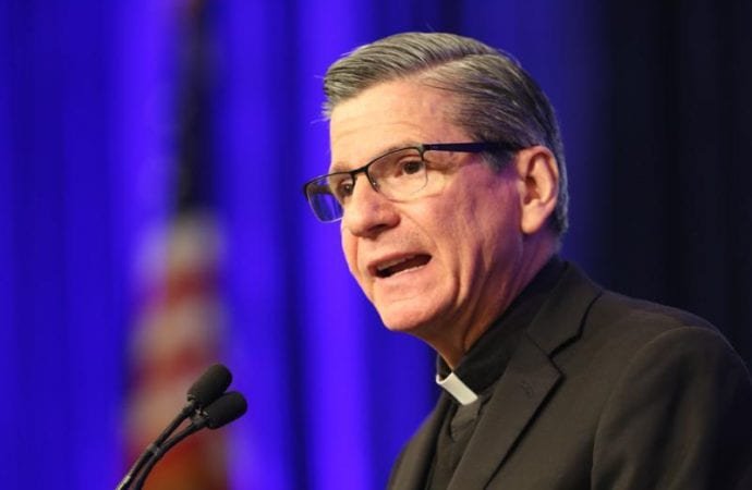 Archbishop Gustavo Garcia-Siller of San Antonio speaks Nov. 14
