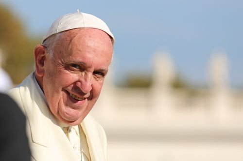 Pope Francis in St. Peter's Square during the Wednesday general audience on November 11