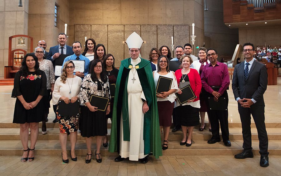 Bishop Joseph Brennan conducted this year's catechist commissioning service in the Archdiocese of Los Angeles. (photo/Victor Aleman)