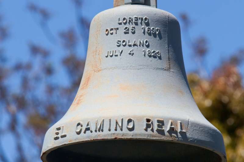 A bell placed by the Camino Real Association along old Highway 101
