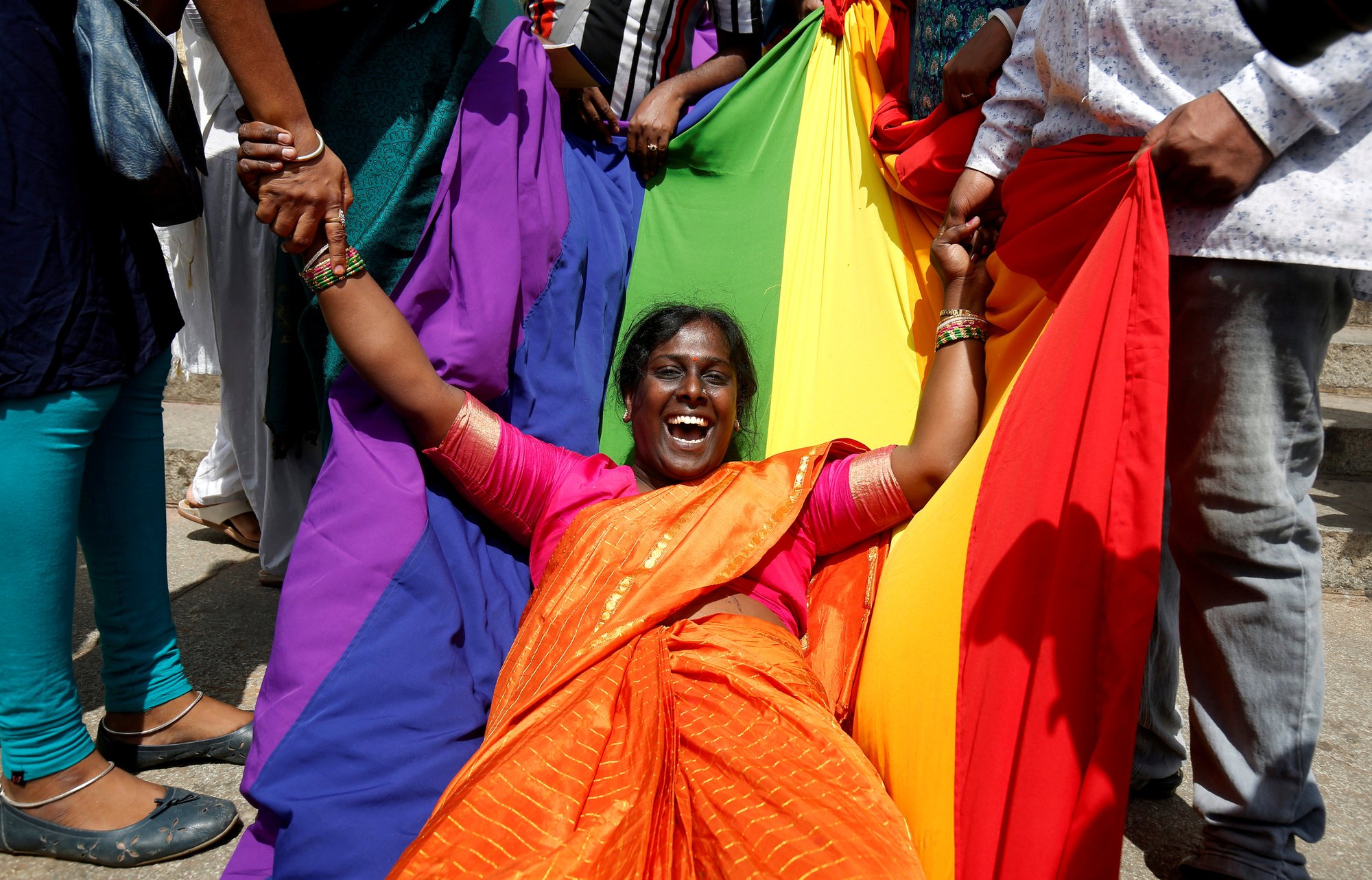 A LGBT supporter in Bengaluru