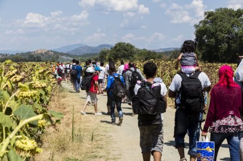 Migrants in Greece. The arrival in Europe of more than 1 million migrants and refugees in 2015 sparked a wave of nationalism. Credit: Ververidis Vasilis via www.shutterstock.com.