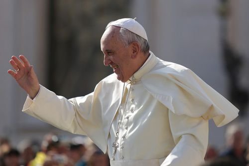 Pope Francis greets pilgrims in St. Peter's Square during the Wednesday general audience on Sept. 9