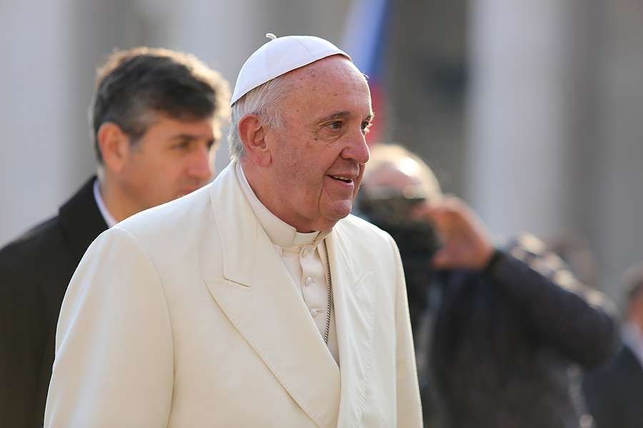Pope Francis arrives in St. Peter's Square for the general audience