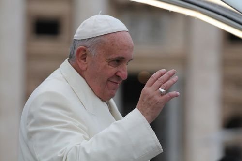 Pope Francis greets pilgrims in St. Peter's Square during his Dec. 3