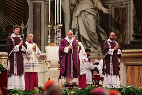 Pope Francis celebrates Mass on Ash Wednesday in St. Peter's Basilica
