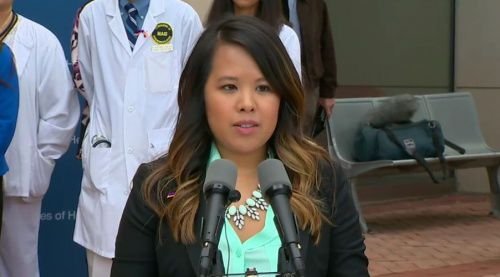 Nina Pham after her release from care. Screenshot.