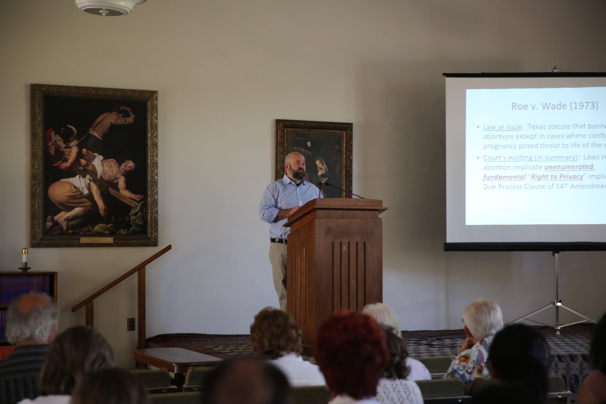 Professor O. Carter Snead speaking at the Notre Dame Vita Institute program at St. John's Seminary in Camarillo