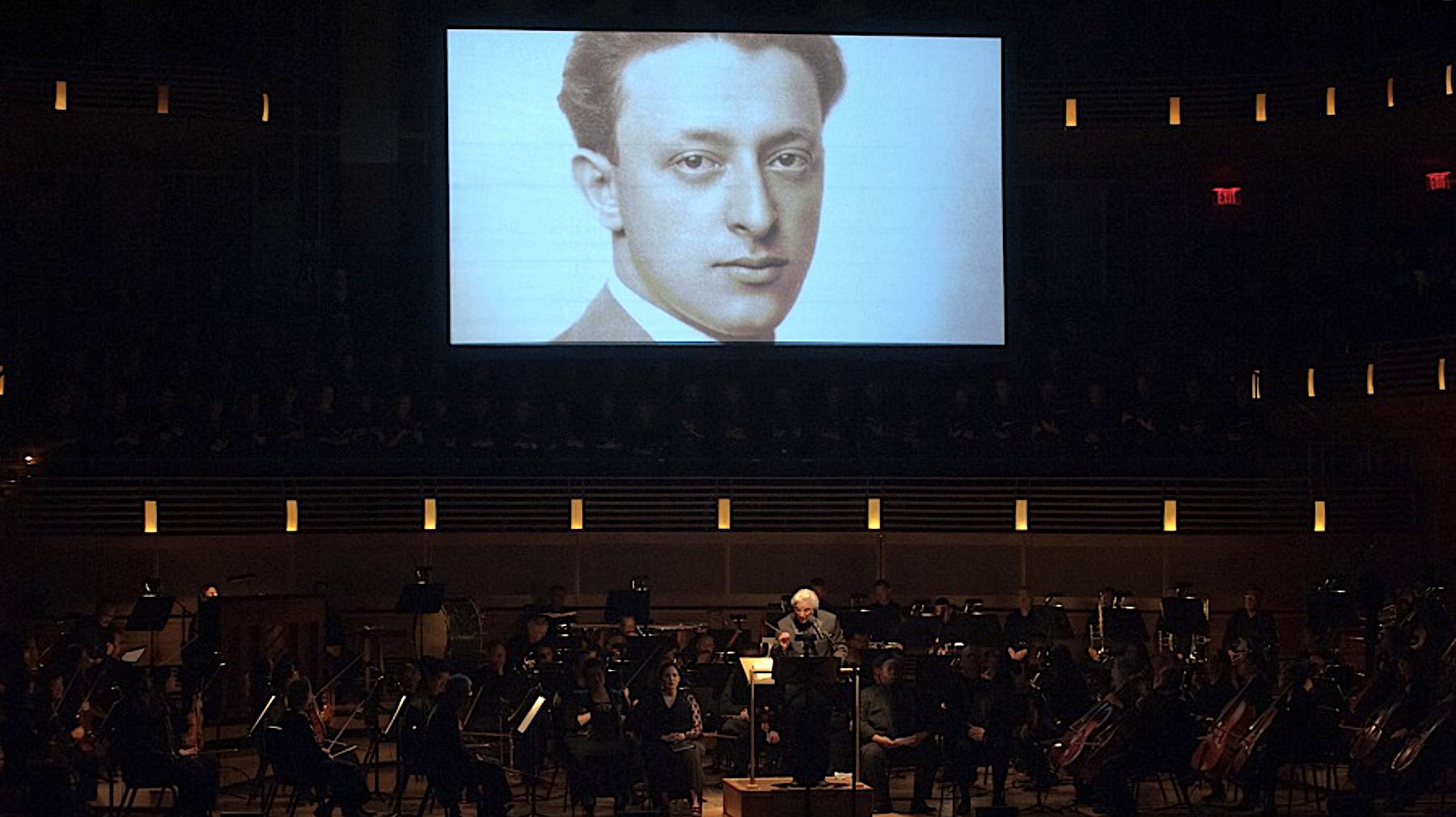 Maestro Murry Sidlin introduces the audience to conductor Rafael Schächter