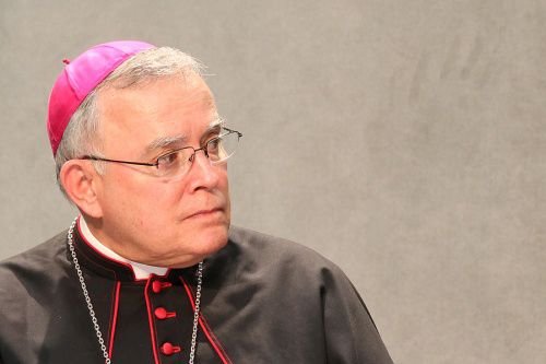 Archbishop Charles Chaput of Philadelphia speaks at the Holy See Press Office