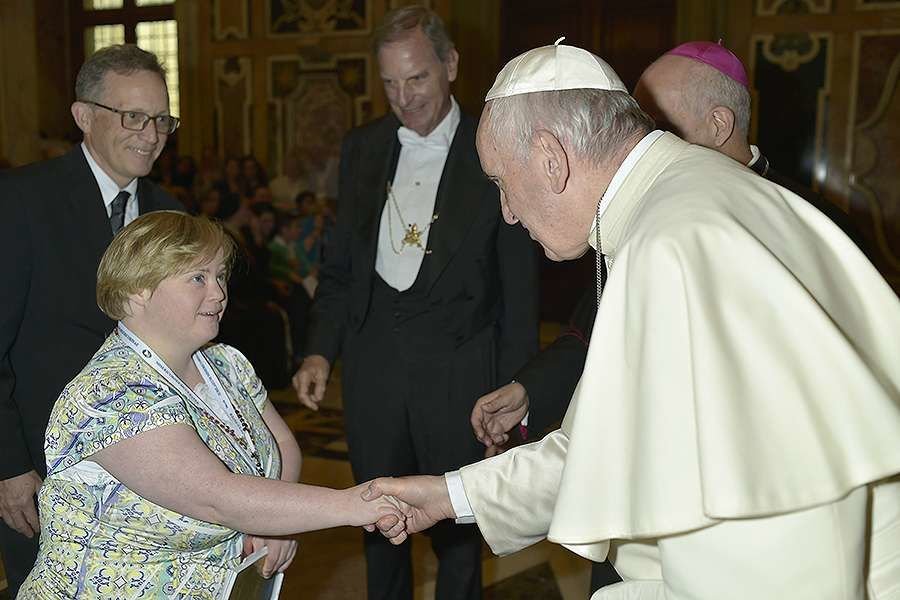 Bridget Brown meets with Pope Francis in Vatican City on Oct. 21