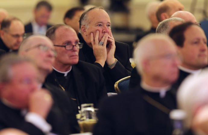 Bishops listen to a speaker Nov. 13 during the fall general assembly of the U.S. Conference of Catholic Bishops in Baltimore. (CNS photo via Crux)
