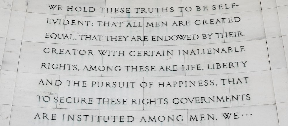 Inscription on the southwest quadrant of the Jefferson Memorial in Washington