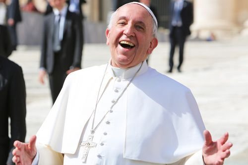 Pope Francis outside of St. Peter's Basilica during the general audience in St. Peter's Square on April 1