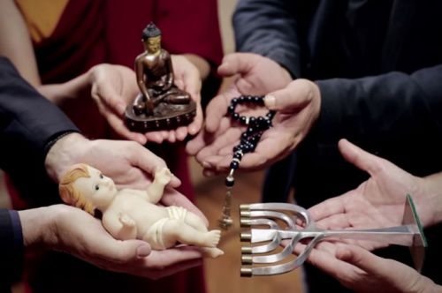 Interfaith leaders hold objects expressing their beliefs in Pope Francis' video message on prayer for interreligious dialogue. Credit: Apostleship of Prayer/Screenshot.