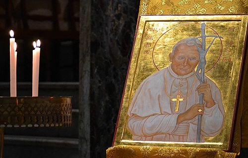 Icon of St. John Paul II in Santa Maria Church (Sant'Egidio community) in Rome. Credit Daniel Ibá√±ez/CNA.
