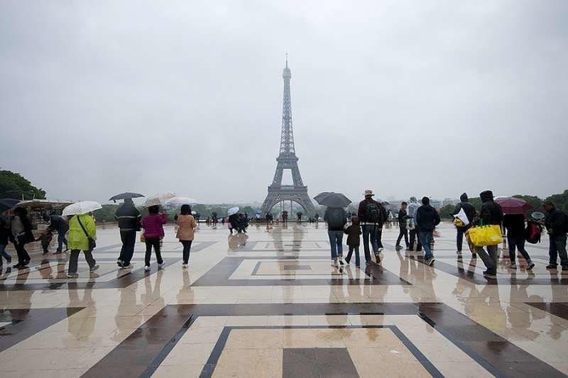 Paris raining. Credit: Shutterstock