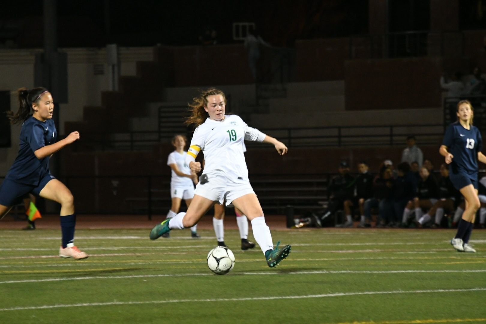 Melissa Estrada leads the attack for San Gabriel Mission High School in a playoff victory. The Pioneers --- defending CIF-SS champions --- play Academy for Academic Excellence in the Division 6 quarterfinals. (Credit: San Gabriel Mission High School)