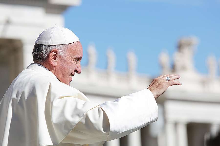Pope Francis at the general audience in St. Peter's Square