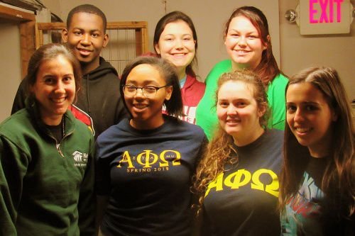 Catholic University of America students volunteering at the Jordan House in Washington