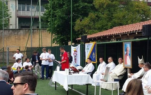 Archbishop William Lori celebrates Mass with with Knights of Columbus for Polish pilgrims in Rome on April 26