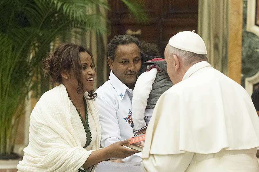 Pope Francis with Participants in the International Forum Migration and Peace Feb. 21