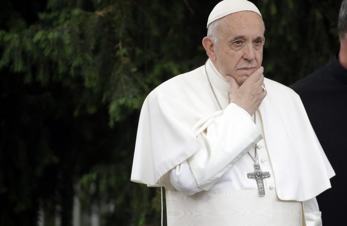 Pope Francis attends an ecumenical and interreligious meeting with young people