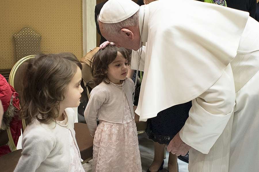 Pope Francis meets victims of the Dhaka Cafe attack in Vatican City