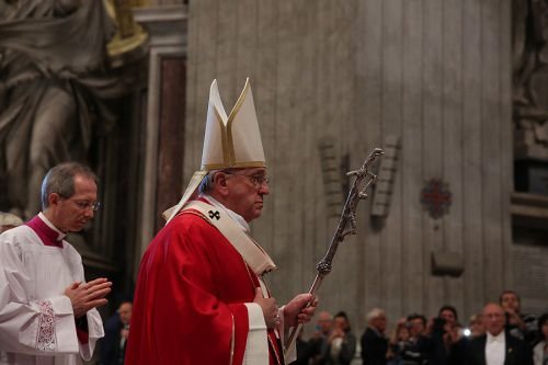 Pope Francis celebrates Mass in St. Peter's Basilica for all cardinals and bishops who died in the last year