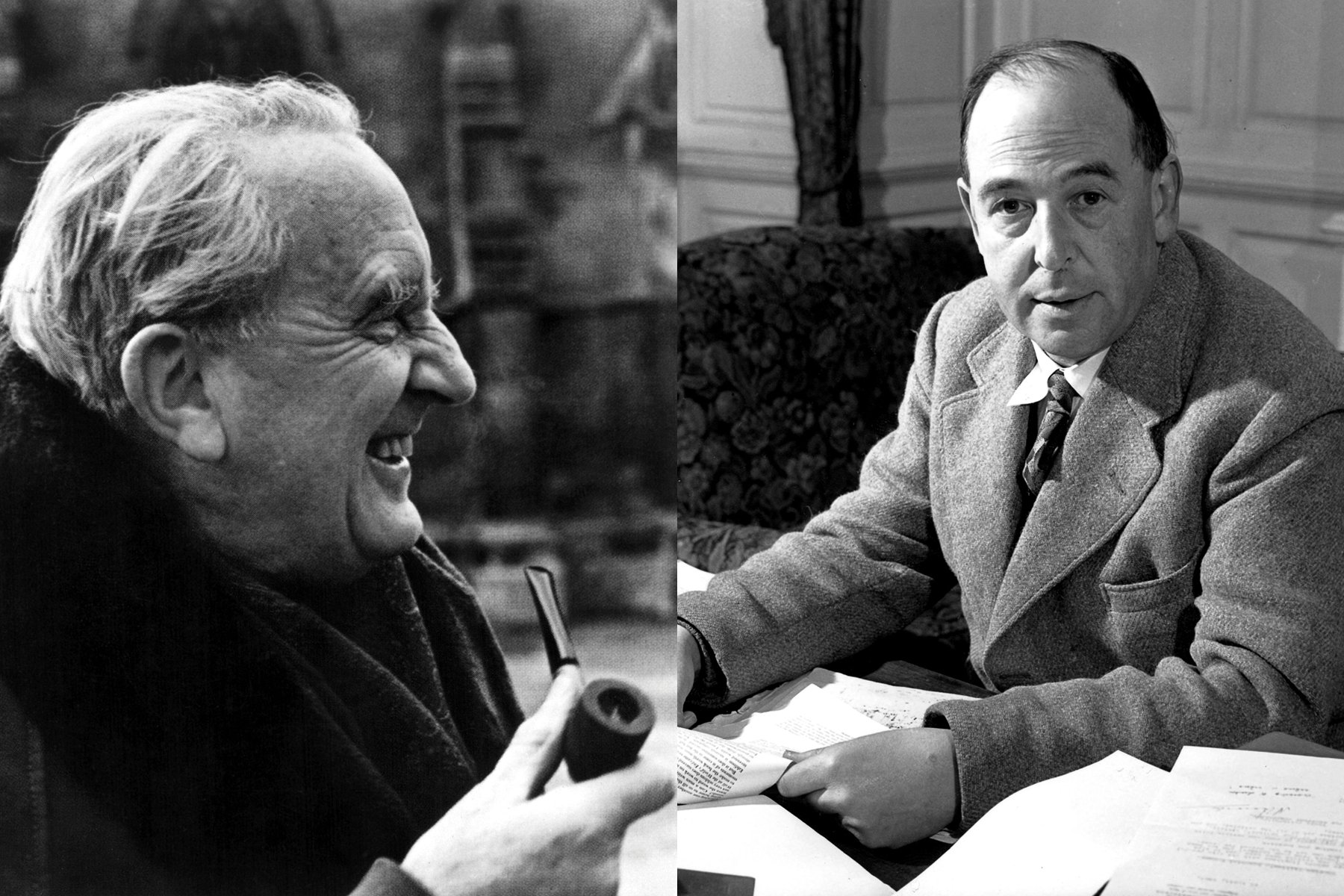 J.R.R. Tolkien (CSU Archives/Everett Collection Historical/Alamy Stock Photo) and C.S. Lewis (AF ARCHIVE/ALAMY STOCK PHOTO)