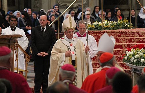 Pope Francis says Mass in St. Peter's Basilica