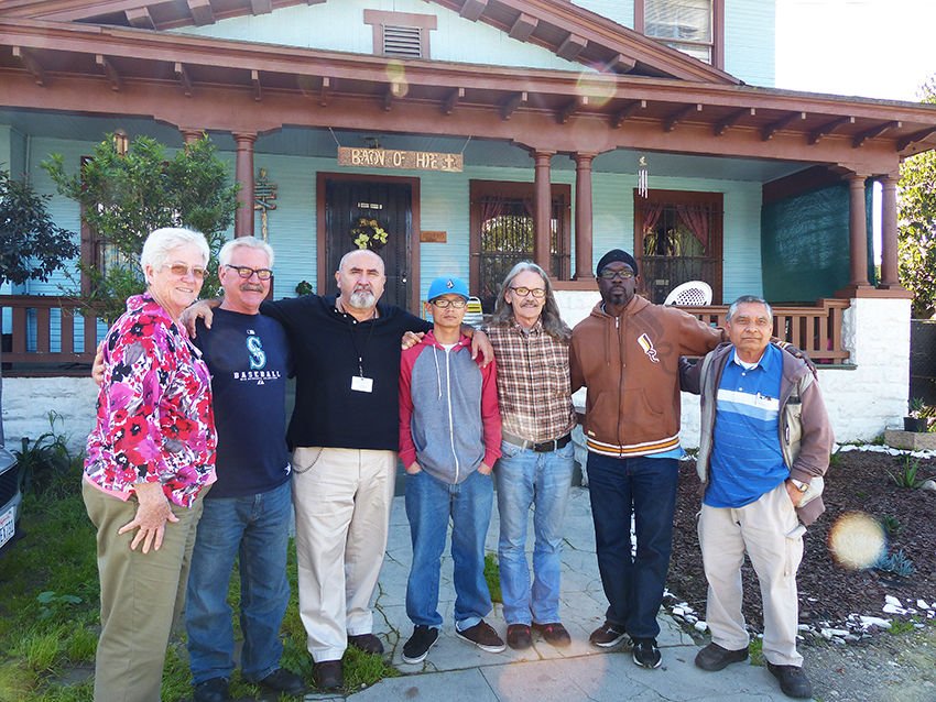 Sister Mary Sean poses with PREP coworkers: (from left) Walter Austin