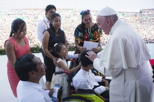 Pope Francis participates in a Feb. 15