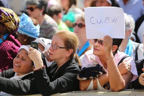 Cuban pilgrims gathered in St. Peter's Square for the General Audience