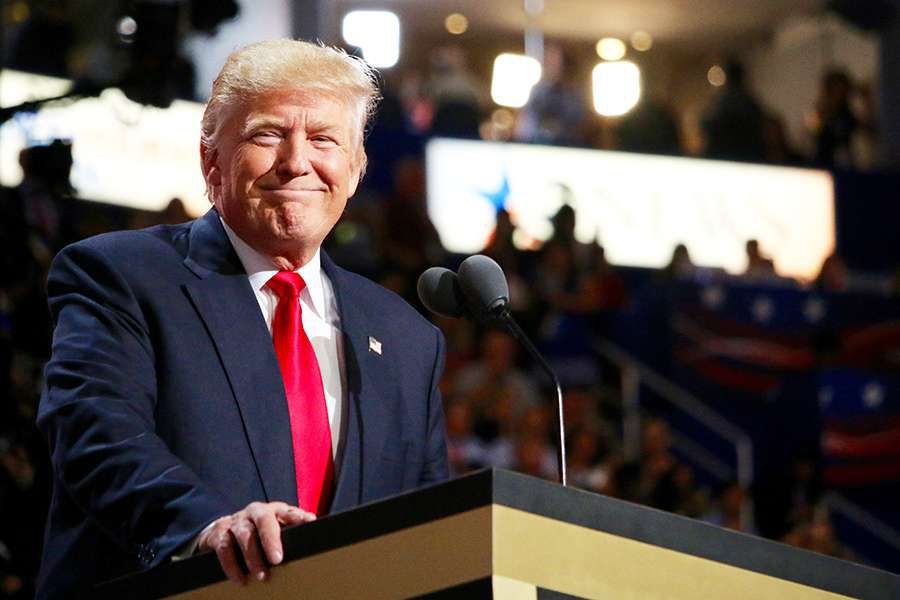 US president-elect Donald Trump speaks at the Republican National Convention in Cleveland