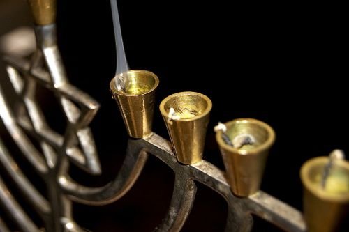 A Hanukkah menorah. Credit: Evan Broder via Flickr (CC BY-NC-SA 2.0).