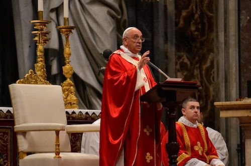 Pope Francis preaches the Pentecost homily in St. Peter's Basilica on June 8