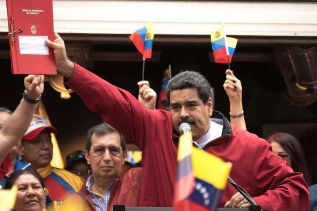Venezuelan president Nicolas Maduro speaks in an act to support to Assembly Constituent. (Credit: Marcos Salgado/Shutterstock/CNA)