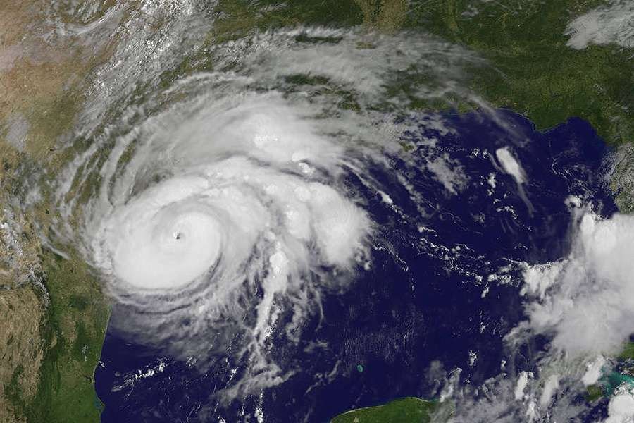 Hurricane Harvey taken from NOAA GOES satellite on Aug. 25 at_10 a.m. in Texas (Credit: NASA/NOAA/GOES Project)
