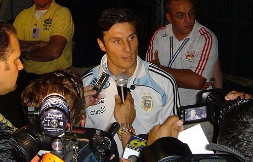 Javier 'Pupi' Zanetti speaks to the press after a match between Argentina and USA