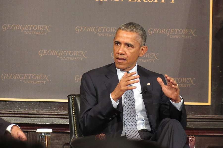 President Barack Obama speaks at Georgetown University