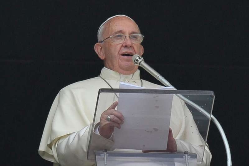 Pope Francis delivers the Angelus address in St. Peter's Square