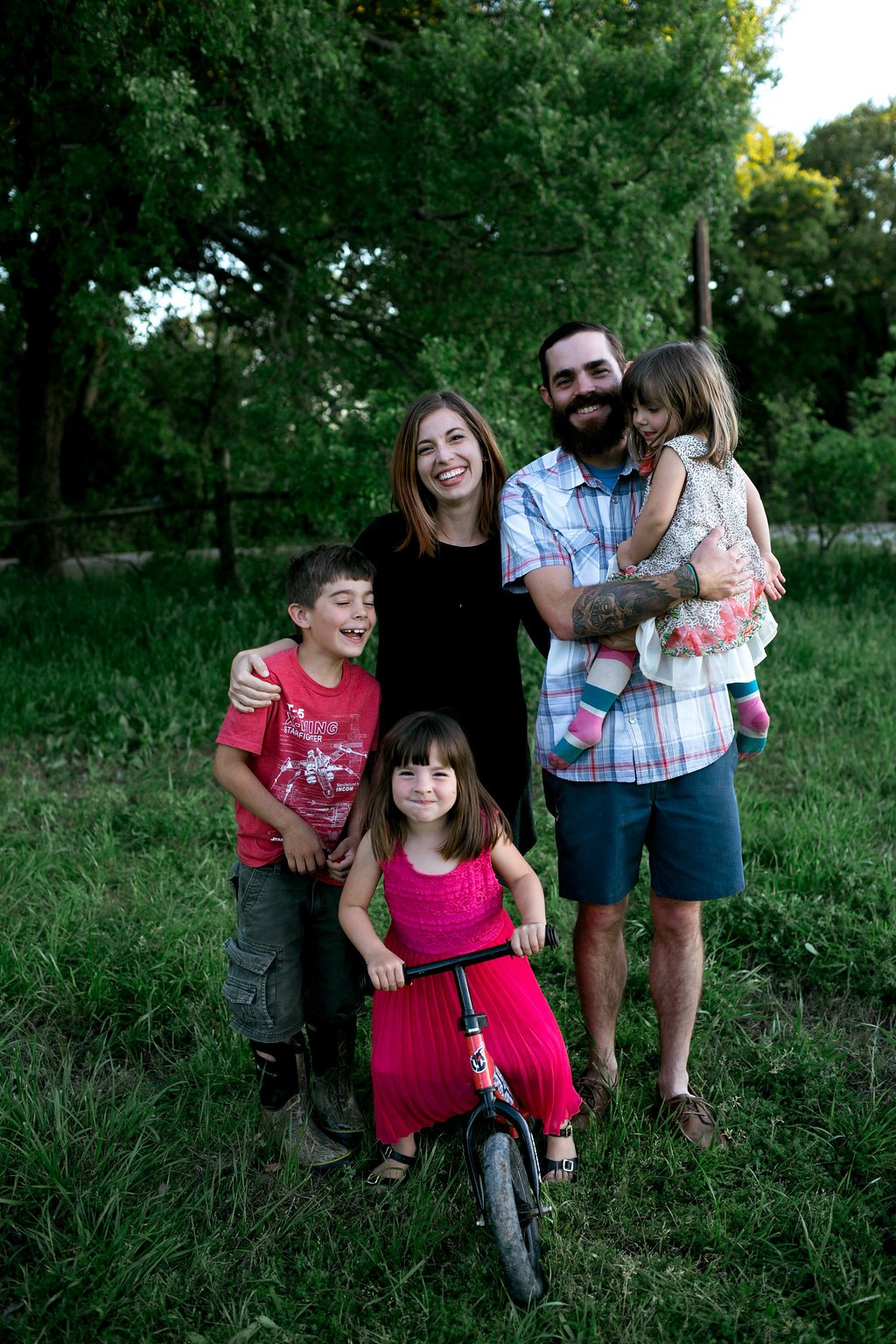 Haley Stewart with her husband Daniel and three of their children (from left)