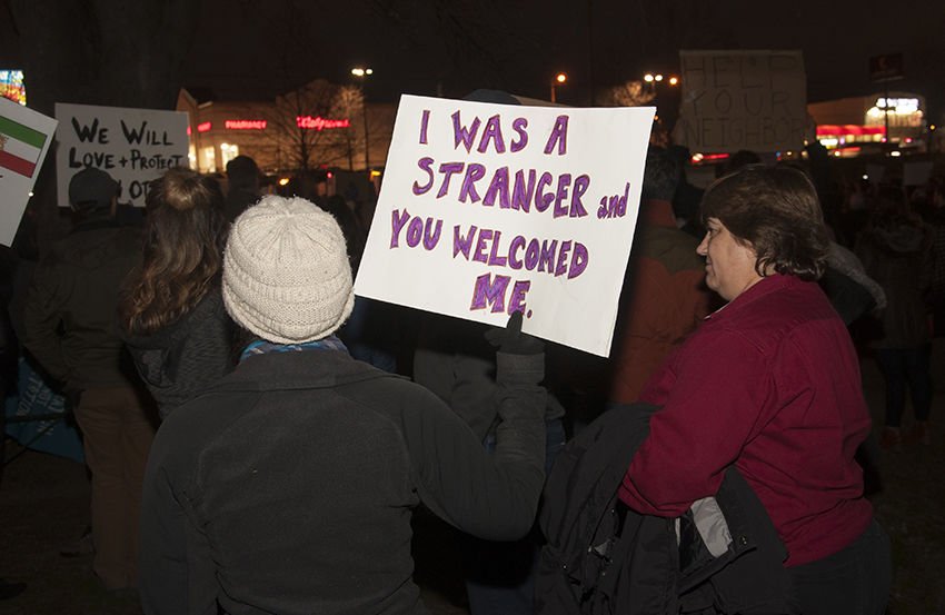 People attend a Feb. 1 vigil sponsored by the Tennessee Immigrant and Refugee Rights Coalition in Nashville