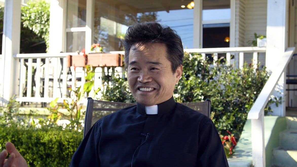 Father Robert Choi at the Ignatius Café. 