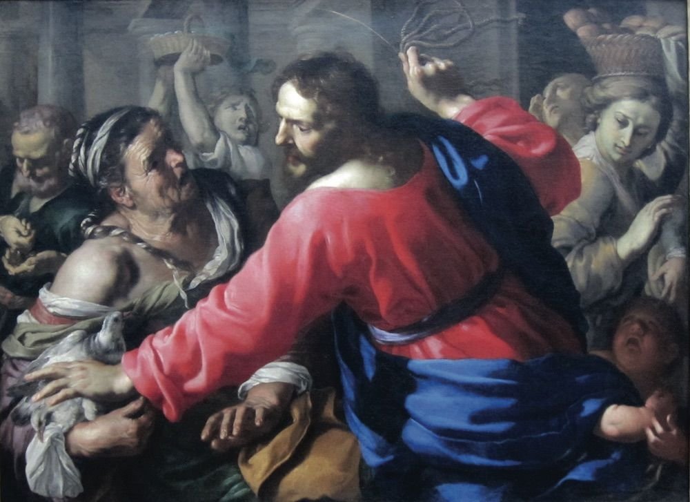 "Christ Cleansing the Temple," Bernardino Mei. (Wikimedia Commons)