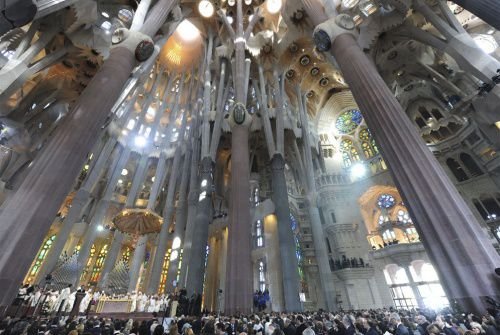 Interior of the Sagrada Familia.