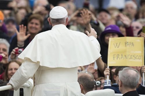 Pope Francis at the general audience in St. Peter's Square