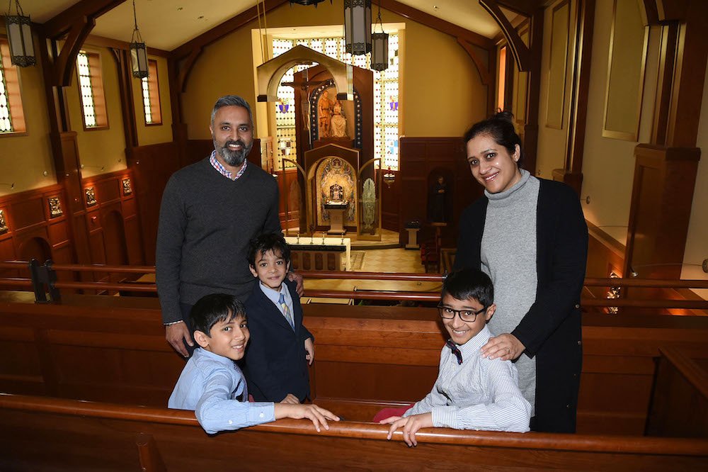 n the choir loft of the chapel at The Heights School in Potomac
