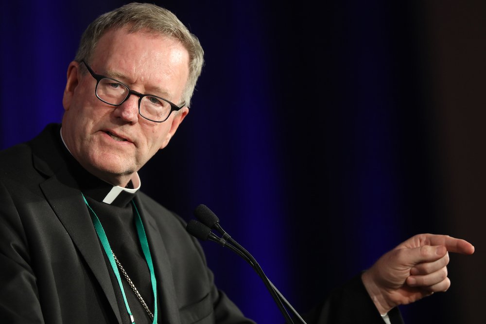 Los Angeles Auxiliary Bishop Robert E. Barron speaks on the first day of the spring general assembly of the U.S. Conference of Catholic Bishops in Baltimore June 11